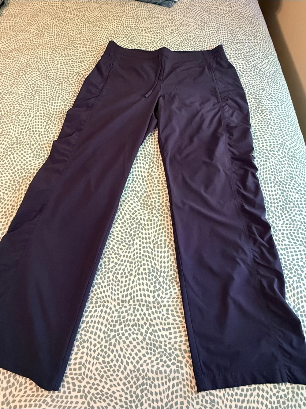 Athleta | Navy Wide-Leg Track Pants - Picture 4 of 10